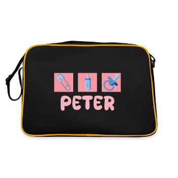 Gift for Peter - Retro Bag - black/gold - Back