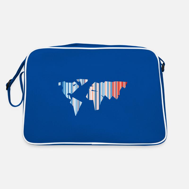 World Map - Climate Change - Warming Stripes - Earth Retro Bag