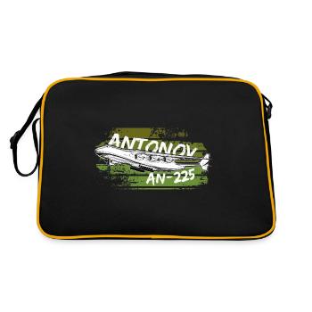 Antonov AN-225 Flugzeug strategisches Luftfrachtfl - Retro Tasche - Schwarz/Gold - Hinten