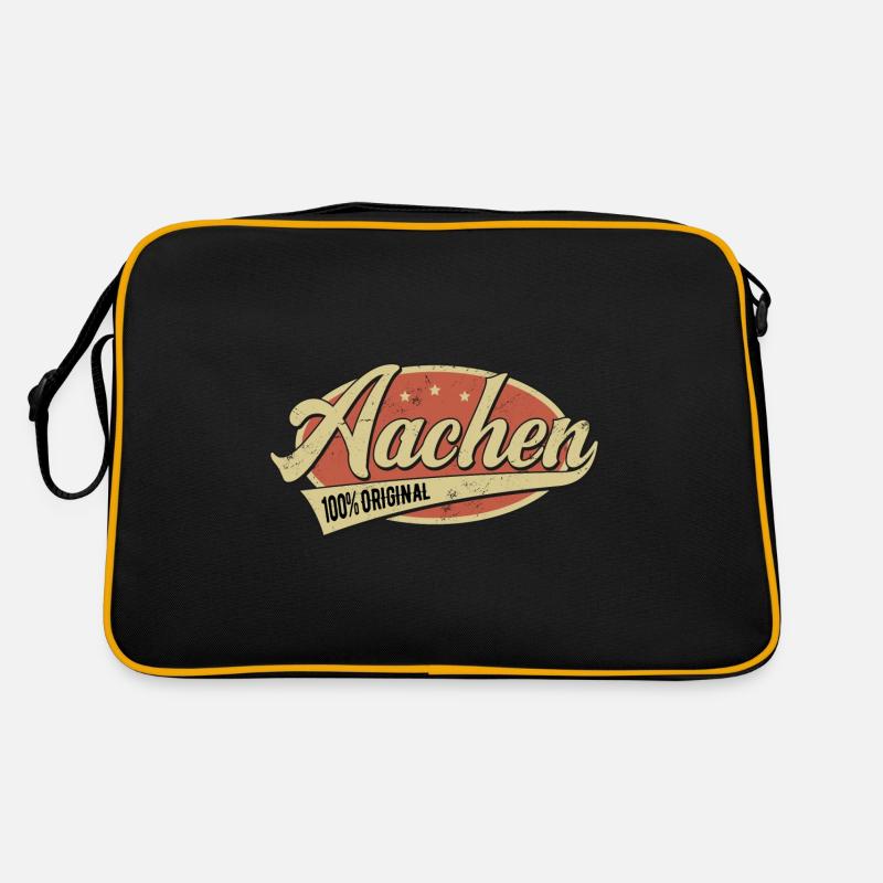 Aachen Aachener Original - Retro Tasche - Schwarz/Gold