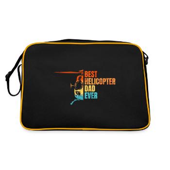 Meilleur hélicoptère Papa Ever Helikopter Pilot Heli - Sac Retro - noir/or - Dos