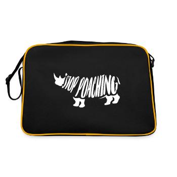 Stoppen Sie die Wildere Tieranwalt Gift - Retro Tasche - Schwarz/Gold - Hinten