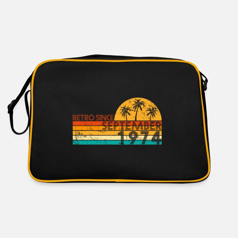 Retro since September 1974 - Geburtstag im Septemb - Retro Tasche - Schwarz/Gold
