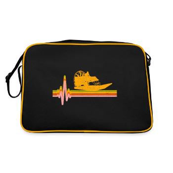 Airboat Fanboat Airboating Swamp Boat Heartbeat - Sac Retro - noir/or - Dos