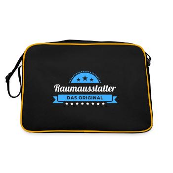 Raumausstatter Design für stolze Handwerker - Retro Tasche - Schwarz/Gold - Hinten