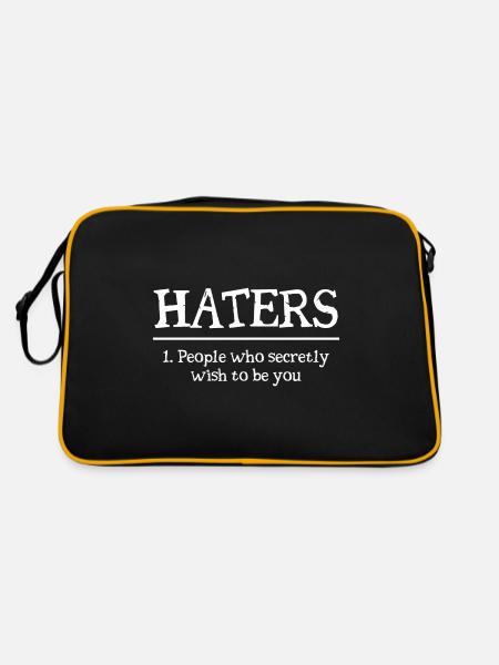 Haters, People Who Secretly Wish To Be You - Retro Tasche - Schwarz/Gold - Hinten