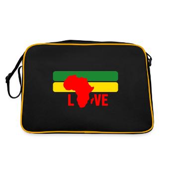 afrika love afrikanisch black afro party safari - Retro Tasche - Schwarz/Gold - Hinten