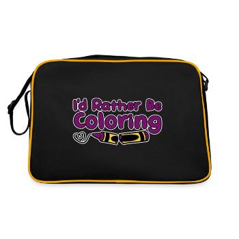 I'd Rather Be Coloring 2 - Retro Tasche - Schwarz/Gold - Hinten