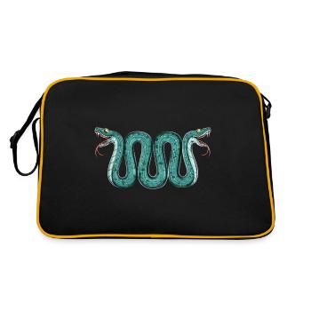 Aztèque deux têtes serpent serpent - Sac Retro - noir/or - Dos