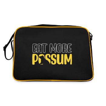 Essen Sie mehr Opossum - Retro Tasche - Schwarz/Gold - Hinten