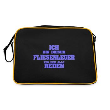 Tiler as a profession - Retro Bag - black/gold - Back