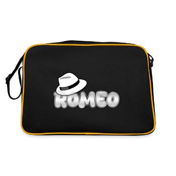 Romeo als Hut - Retro Tasche - Schwarz/Gold - Hinten