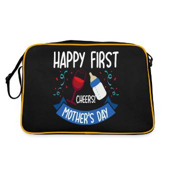 Mother's day sayings parents recognition gift - Retro Bag - black/gold - Back