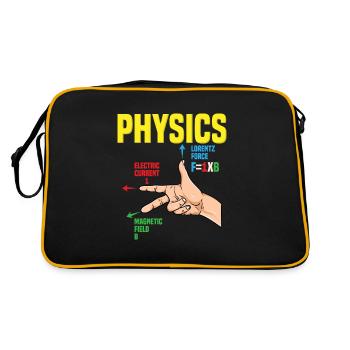 Physics Gang Sign I Right Hand Rule I Lorentz - Retro Bag - black/gold - Back
