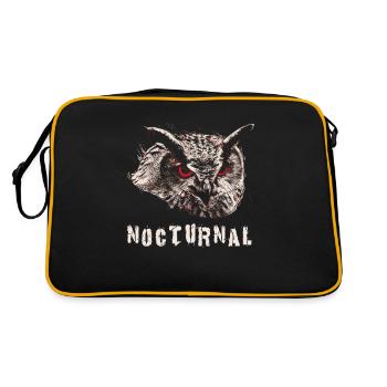 Owl, eagle owl, nocturnal, nocturnal, shirt Raptor - Retro Bag - black/gold - Back