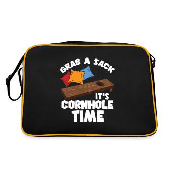 Cornhole / Blind Hole Game - It's Cornhole Time - Retro Bag - black/gold - Back