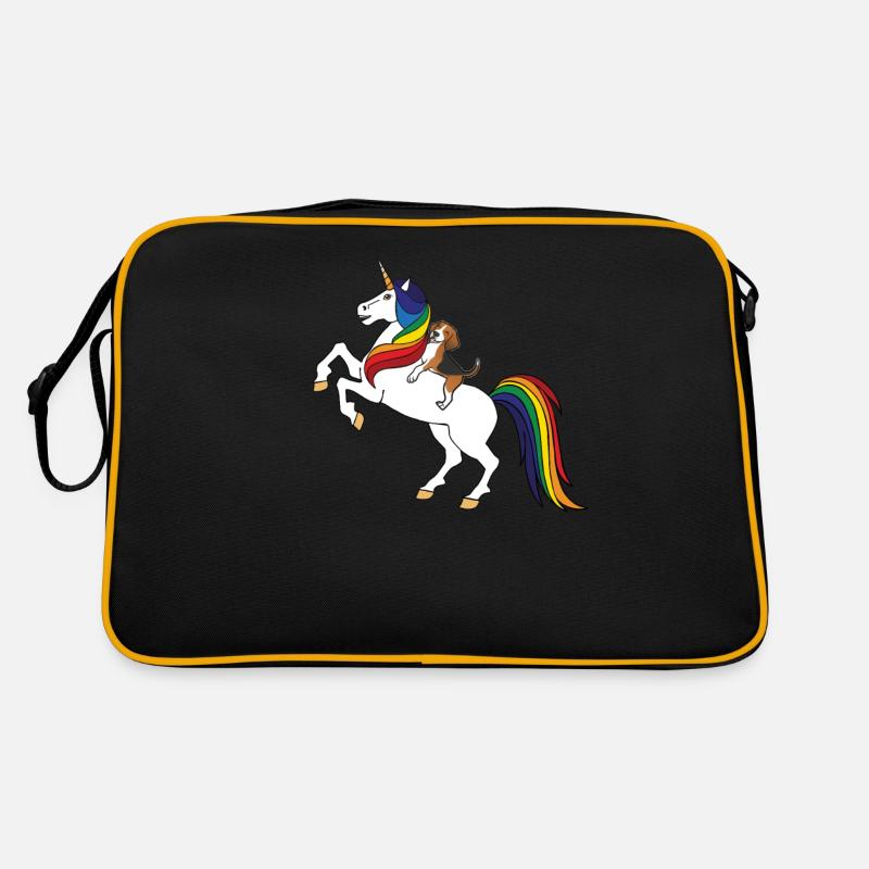 Beagle - Retro Tasche - Schwarz/Gold