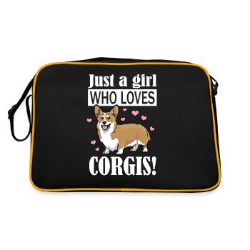Corgi - Retro Tasche - Schwarz/Gold - Hinten