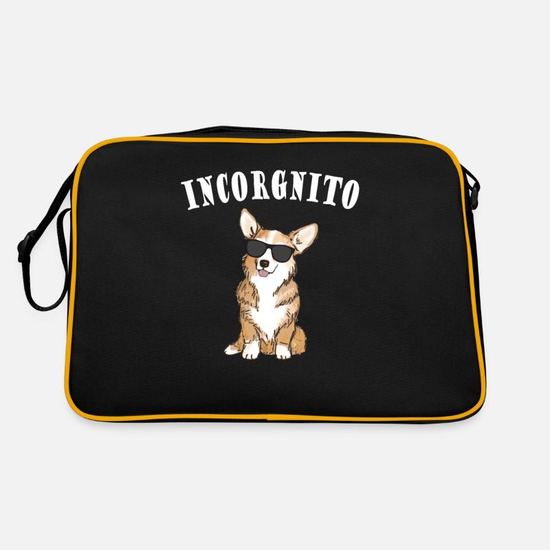 Corgi incorgnito - Sac Retro - noir/or