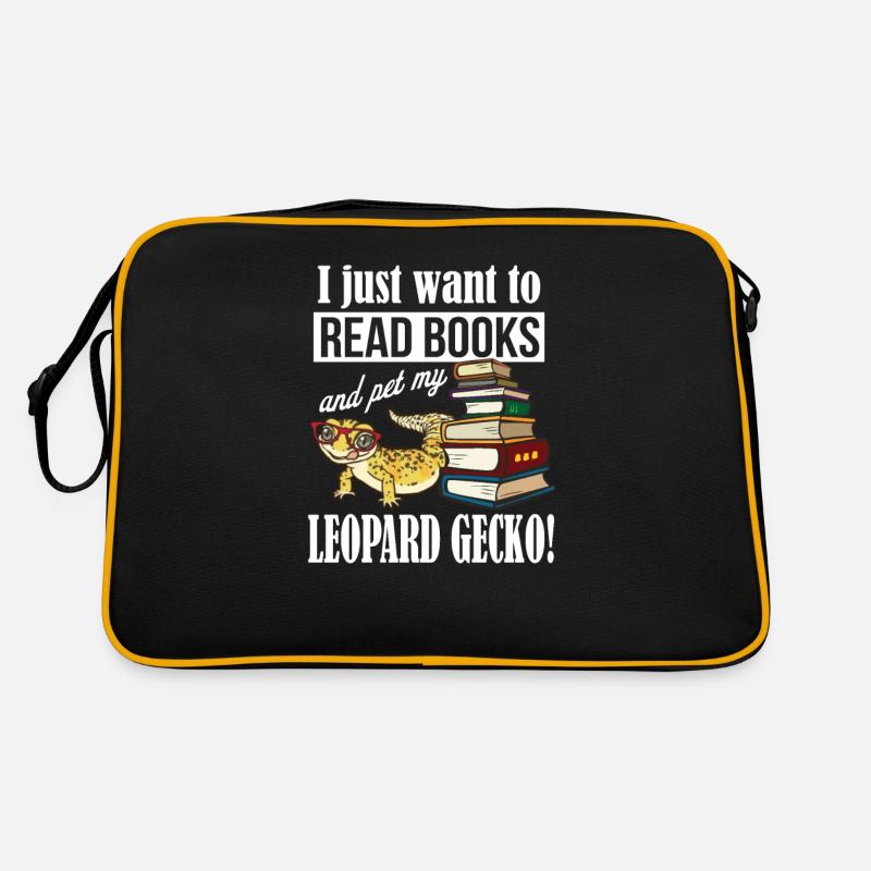 Leopardgecko - Retro Tasche - Schwarz/Gold