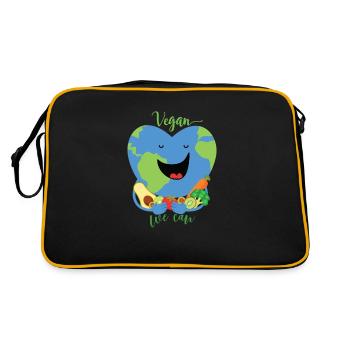 Vegan We can Vegan Live & Let Live Gift - Retro Bag - black/gold - Back