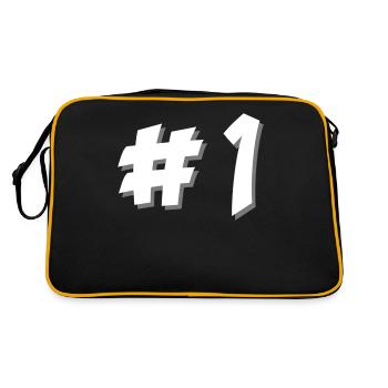 Nummer eins - Retro Tasche - Schwarz/Gold - Hinten