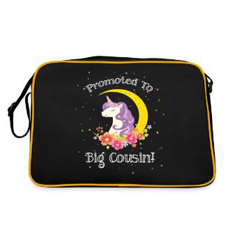 Großer Cousin - Retro Tasche - Schwarz/Gold - Hinten
