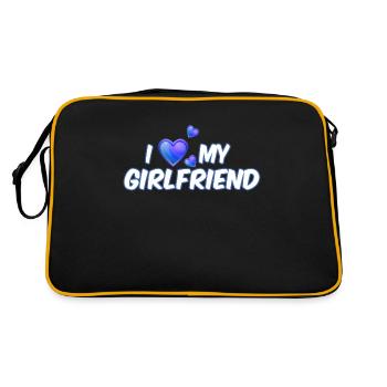 i love my Girl Boy (part1) Geschenk Partnerlook - Retro Tasche - Schwarz/Gold - Hinten