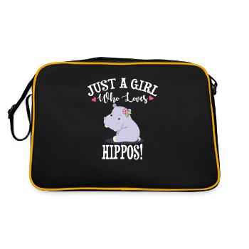 Nilpferd - Retro Tasche - Schwarz/Gold - Hinten