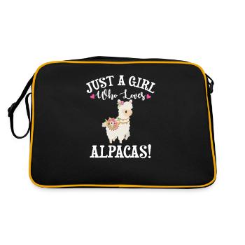 Alpaka - Retro Tasche - Schwarz/Gold - Hinten