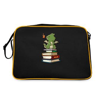 Dragon kawaii - Sac Retro - noir/or - Dos