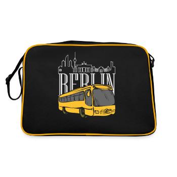 Busfahrer Berlin Geschenkidee - Retro Tasche - Schwarz/Gold - Hinten