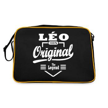 Prénom LÉO cadeau personnalisé noel anniversaire - Sac Retro - noir/or - Dos