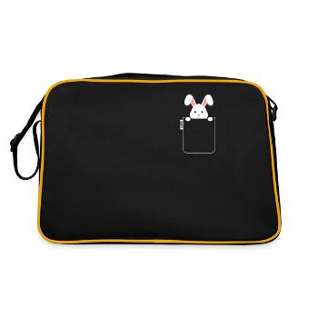 Rabbit in pocket with label - Retro Bag - black/gold - Back