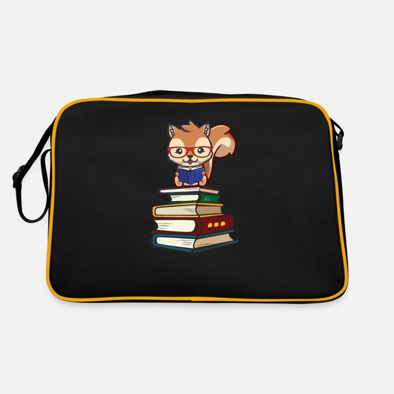 Eichhörnchen - Retro Tasche - Schwarz/Gold
