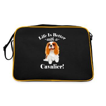 Cavalier King Charles Spaniel - Sac Retro - noir/or - Dos
