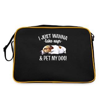 Jack Russell - Retro Tasche - Schwarz/Gold - Hinten