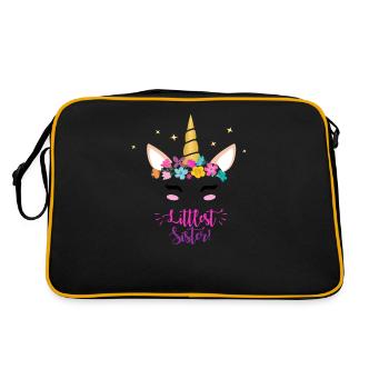 Kleinste Schwester - Retro Tasche - Schwarz/Gold - Hinten