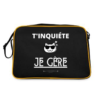 T INQUIÉTE JE GERE - Sac Retro - noir/or - Dos