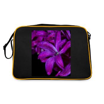 Purple Hyacinth Flower - Retro Bag - black/gold - Back