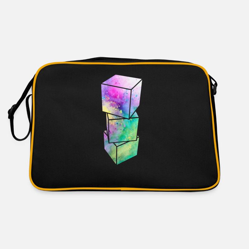 3D Würfel Retro Tasche