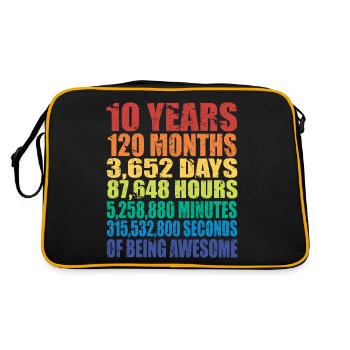 Cadeau d'anniversaire pour les garçons et les filles de 10 ans - Sac Retro - noir/or - Dos