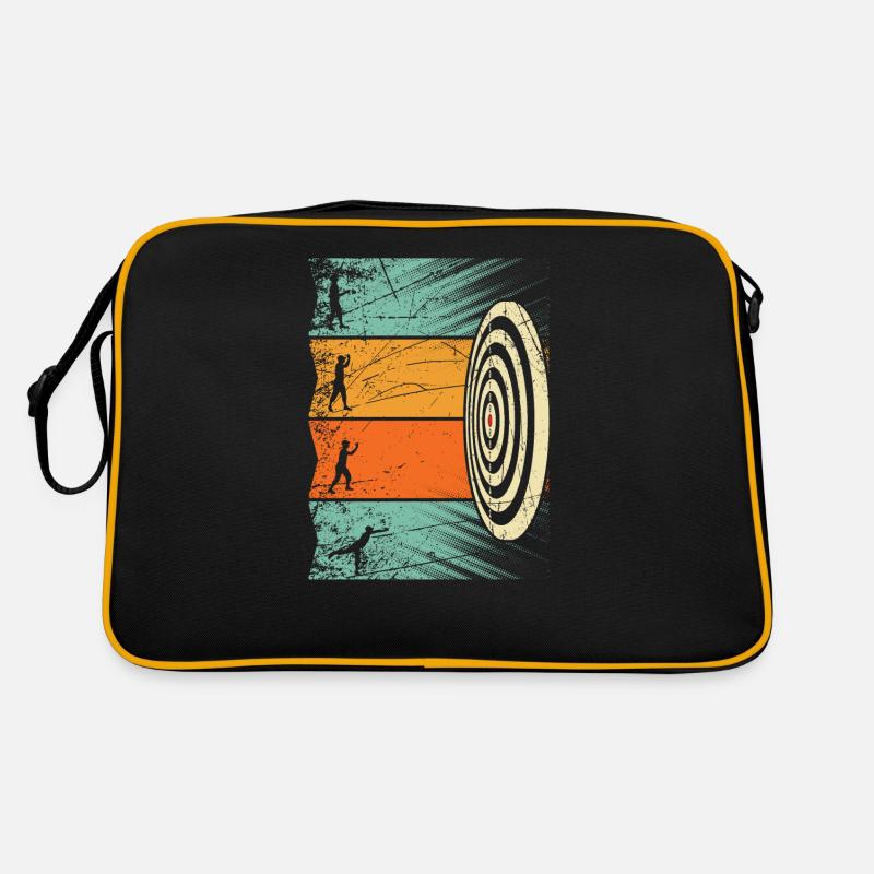 Darts Dart Dartscheibe Retro - Retro Tasche - Schwarz/Gold