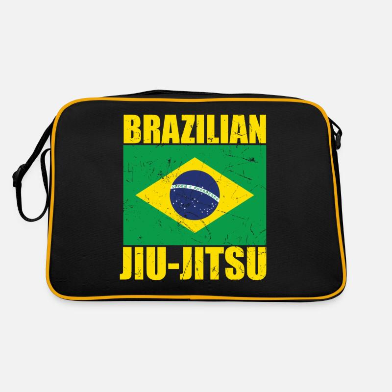 Drapeau brésilien de Jiu-Jitsu BJJ - Sac Retro - noir/or