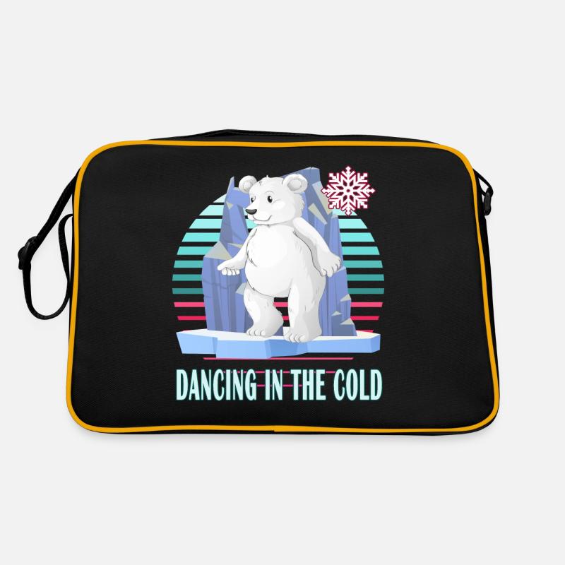 ice-bathing ice bear winterbader dancing cold ice snow Retro Bag