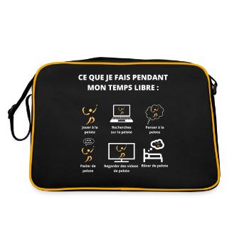 Ce que je fais pendant mon temps libre(pelote) - Sac Retro - noir/or - Dos