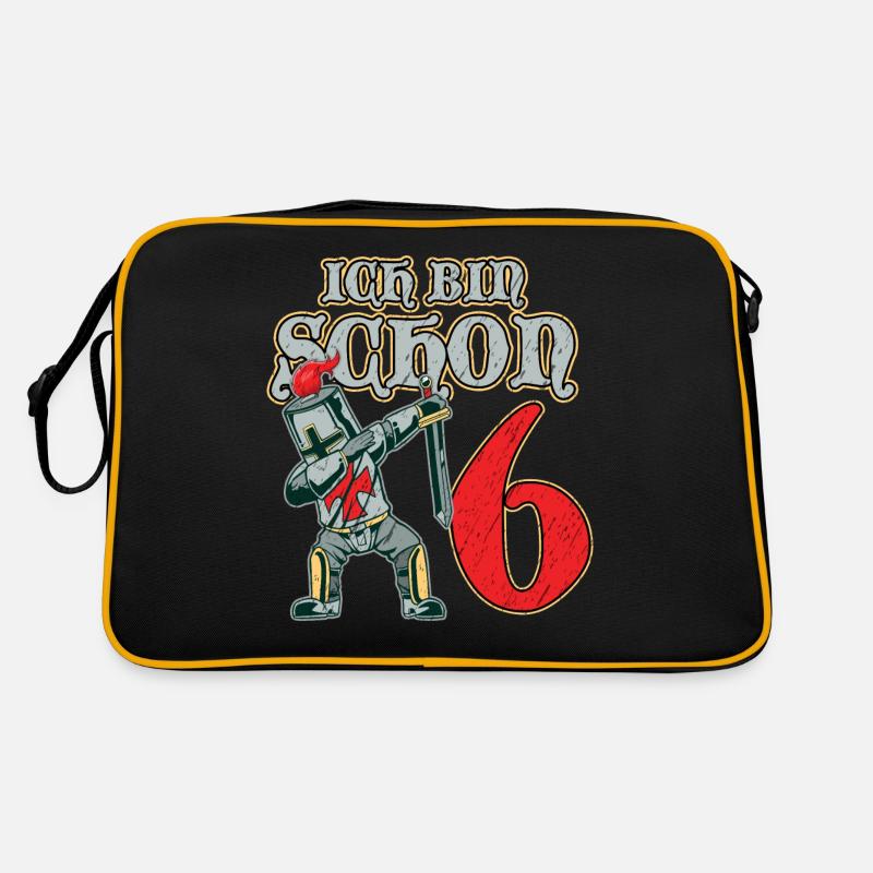 Ritter Geburtstag ich bin schon 6 Geburtstagsshirt Retro Tasche
