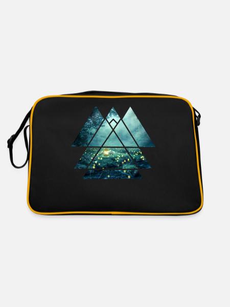 Abstract Forest Art - Retro Bag - black/gold
