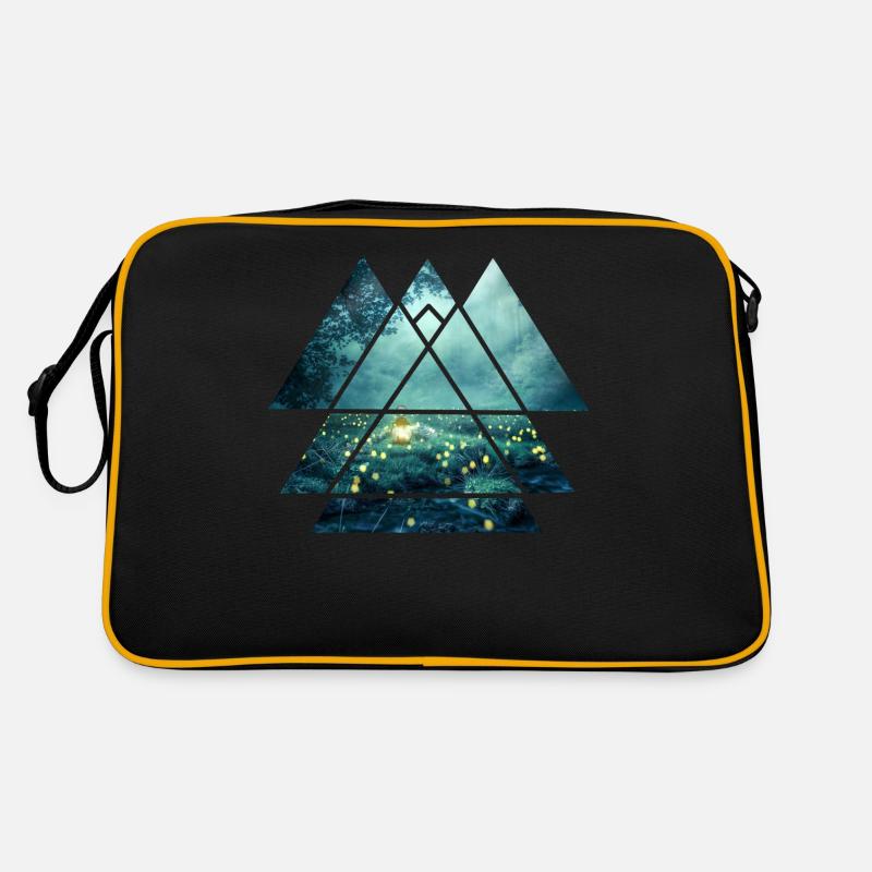 Abstrakte Waldkunst Retro Tasche