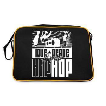 Amour de la paix Hip Hop Musique Danseur Hiphop Rap - Sac Retro - noir/or - Dos